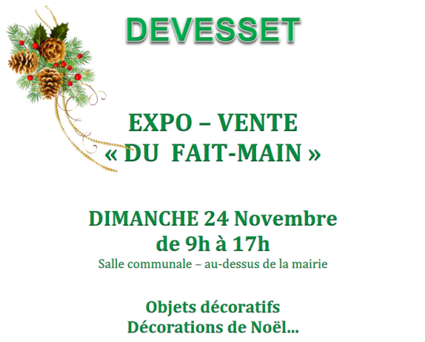 Expo-vente « du fait main »_Devesset